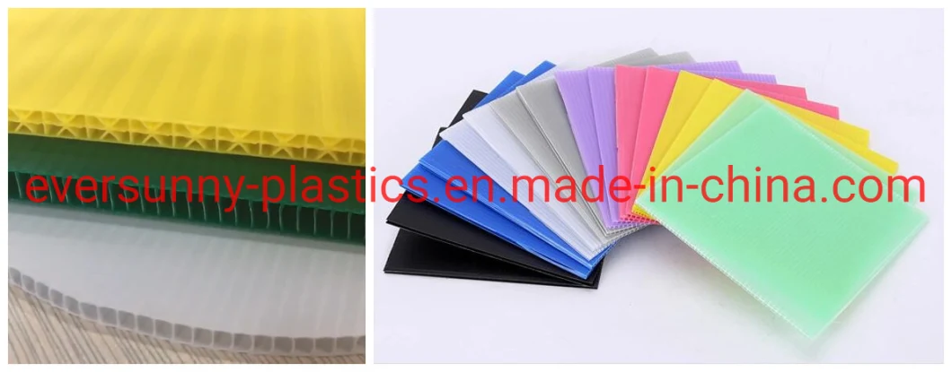 4mm 6mm 8mm White Corona Treatment PP Hollow Polyphenylene Correx Conflute Coroplast Corrugated Plastics Fluted Sheet 3-5% Discount on Sales